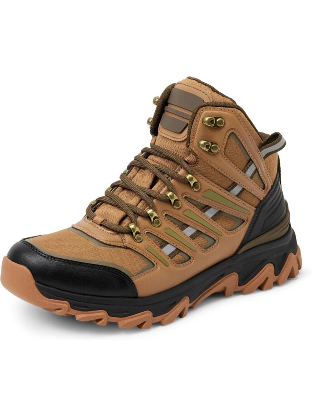 Men's Brown Waterproof Shoes Casual High Top Round Toe Non Slip Hiking Boots